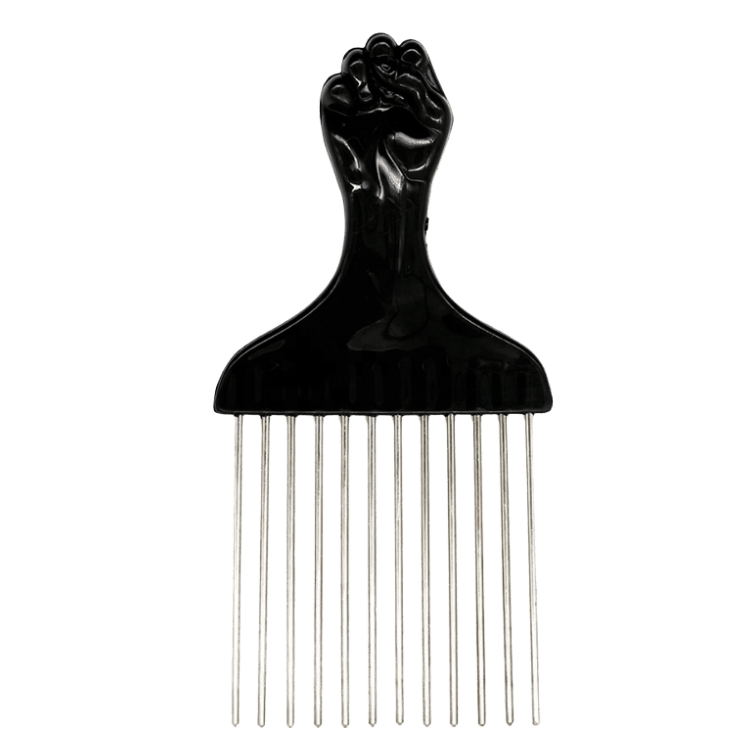 Annie Afro Fist Metal Pick - GroomNoir - Black Men Hair and Beard Care