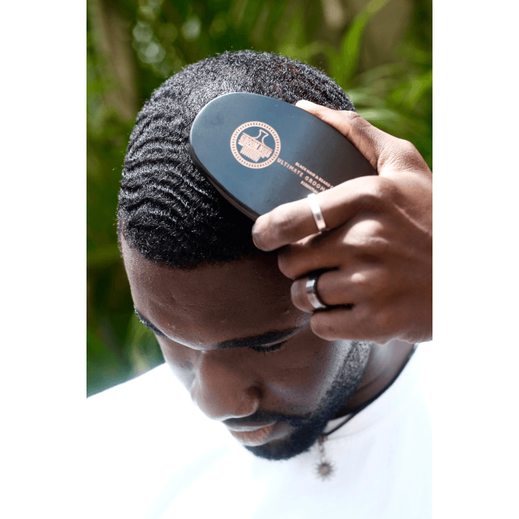 GroomNoir Medium Palm Wave 100% Boar Bristle Brush - GroomNoir