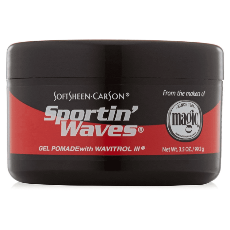Sportin Waves Pomade [reg/black] 3.5oz by Softsheen Carson - GroomNoir - Black Men Hair and Beard Care